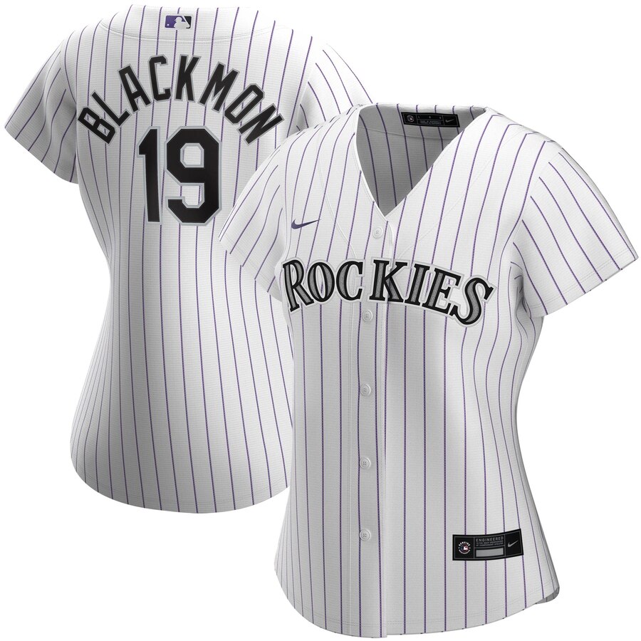 Colorado Rockies #19 Charlie Blackmon Nike Women Home 2020 MLB Player Jersey White->women mlb jersey->Women Jersey